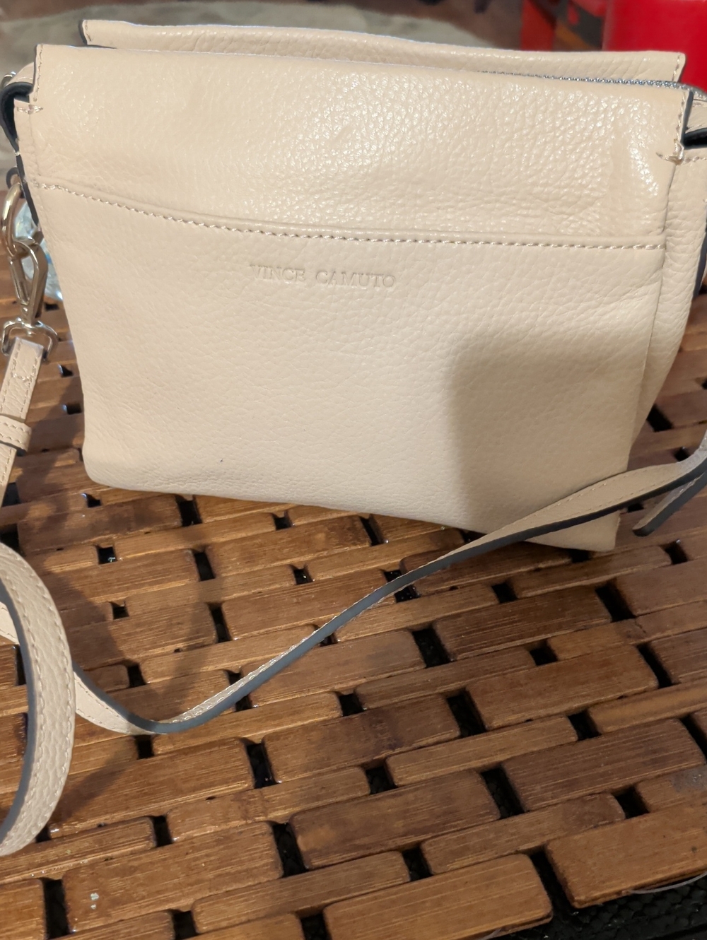 Vince Camuto Cream Leather Crossbody Bag